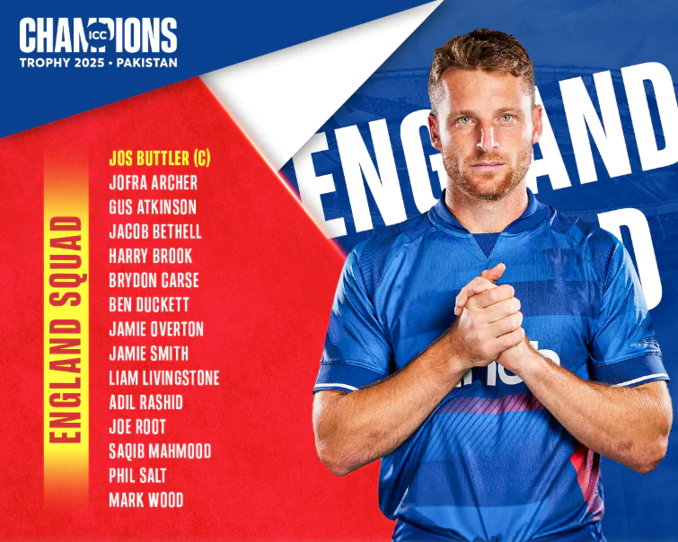 England Squad for Champion Trophy