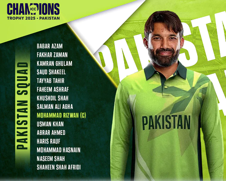 Pakistan Squad For Champion Trophy 2025